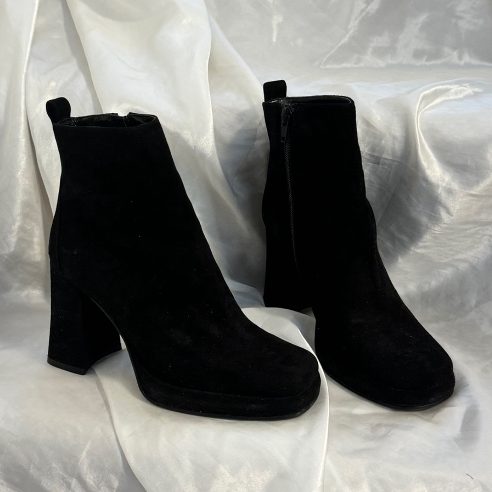 Simard suede square-toe heeled ankle boots